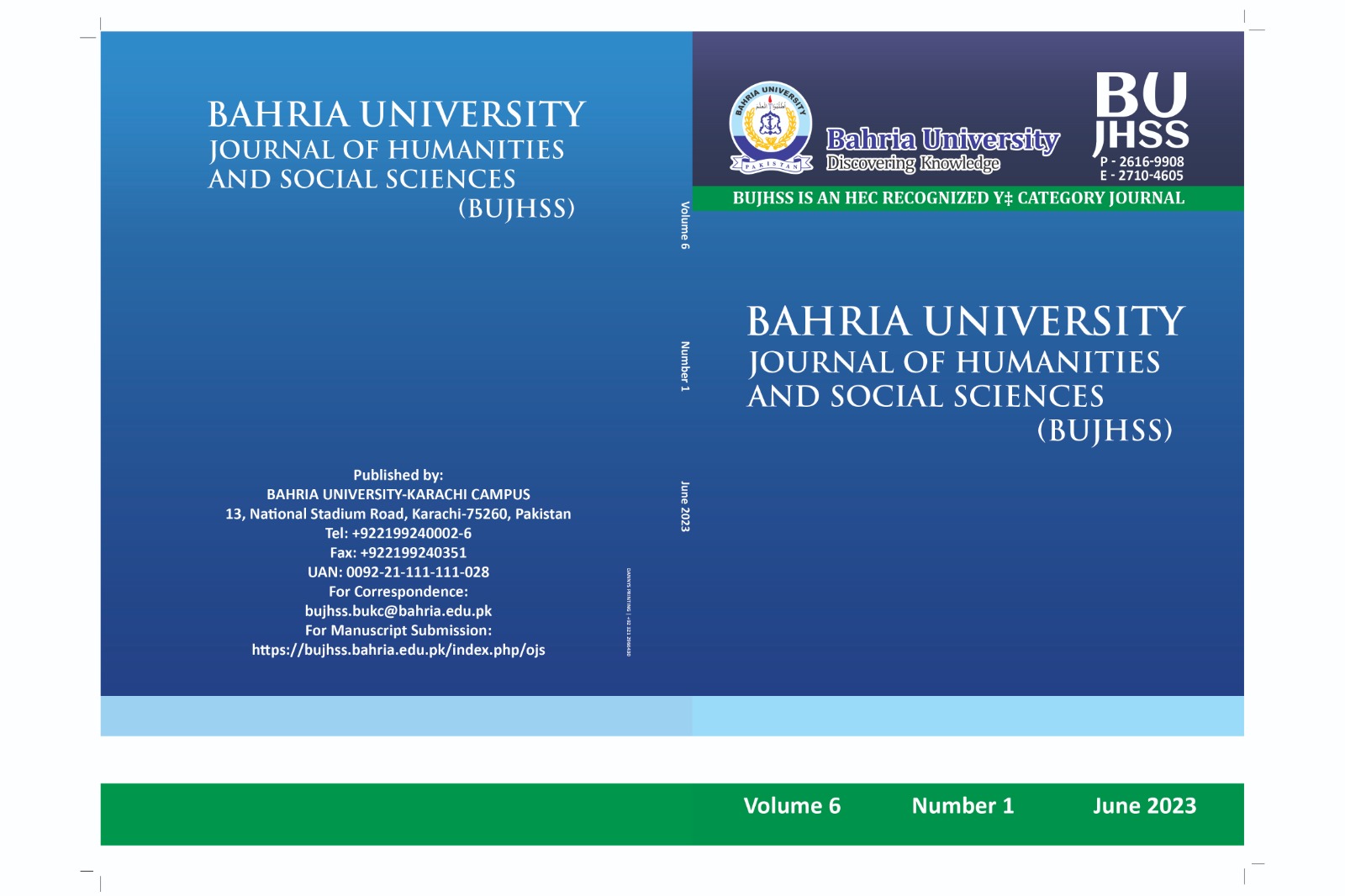 					View Vol. 6 No. 1 (2023): Bahria University Journal of Humanities and Social Sciences
				